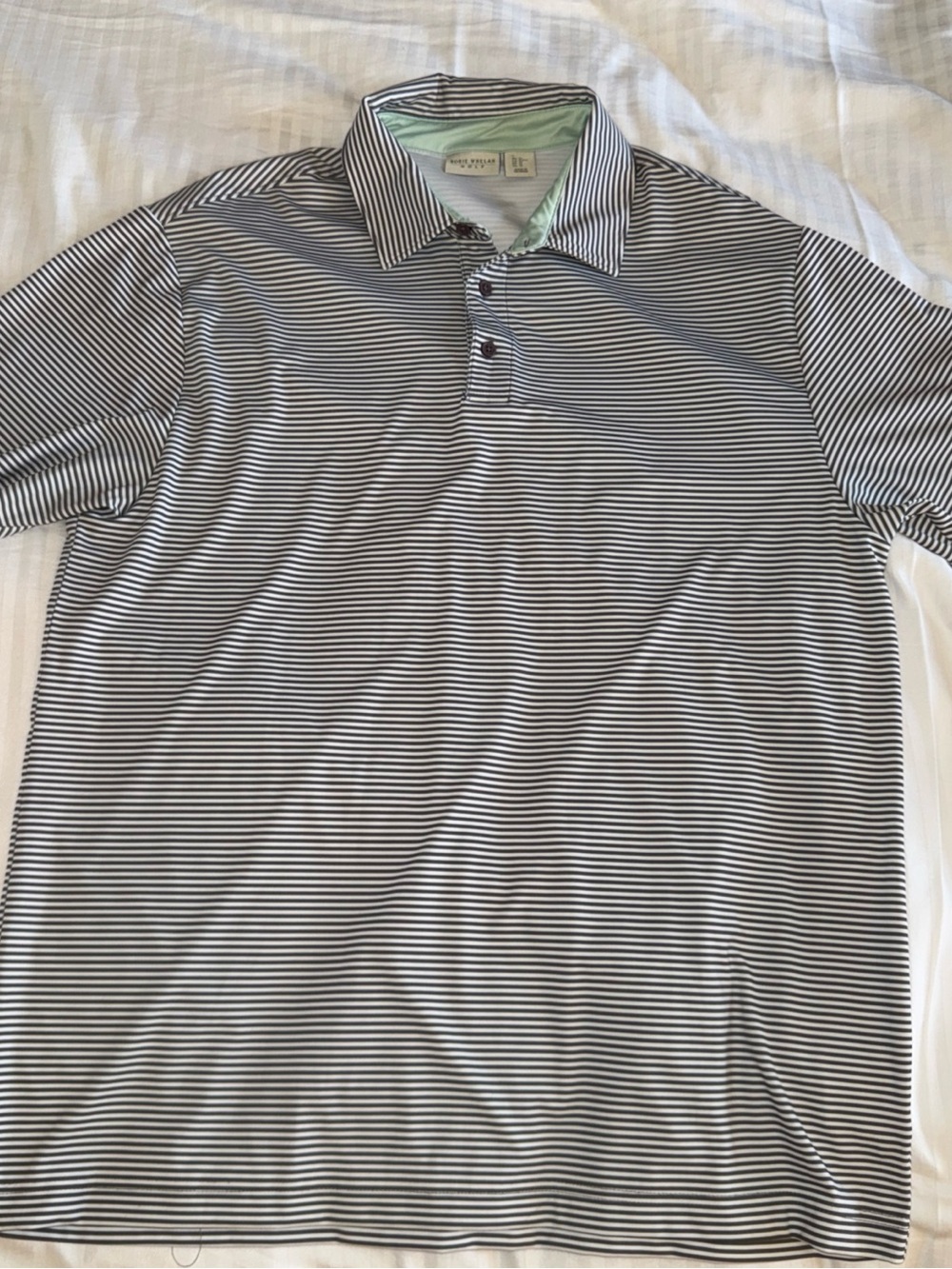 Rorie Whelan Golf/Golf Polo/Brown,White Stripe/ Performance Golf/ Men Size XL